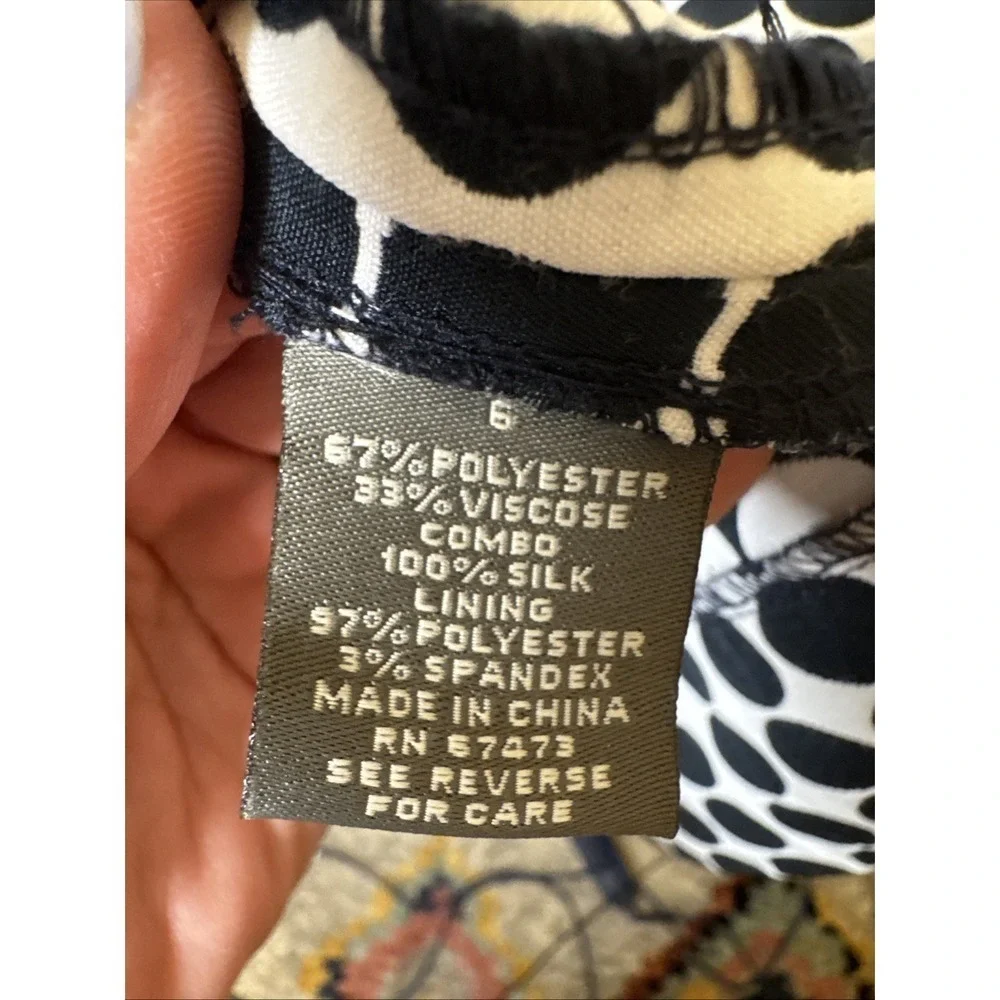 Taylor Women's Black/White Dress Size 6 Cocktail Wedding Guest Bow - Picture 6 of 11